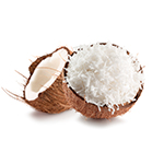 two halves of coconut